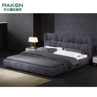 Προσαρμόστε το σύγχρονο κρεβάτι ύφους Furniture&amp;Concise κρεβατοκάμαρων επίπλων βιλών με το σκοτεινό γκρίζο χρώμα