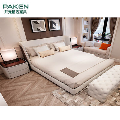 Προσαρμόστε το σύγχρονο βιλών επίπλων κρεβατοκάμαρων κρεβάτι ύφους Furniture&amp; σύγχρονο με το χρώμα ελεφαντόδοντου