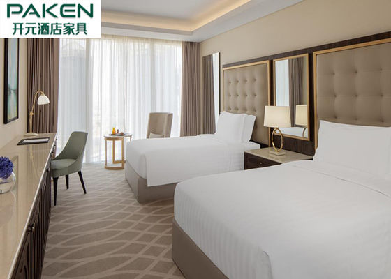 Η οικονομική κρεβατοκάμαρα επίπλων ξενοδοχείων θέτει το αραβικό ελαφρύ πολυτέλειας Furnitures ξύλο καρυδιάς του Κατάρ/+ χρυσό SS